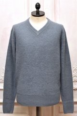 MAATEE＆SONS　" CASHMERE 圧縮 V SWATER "　col.Smoky Blue