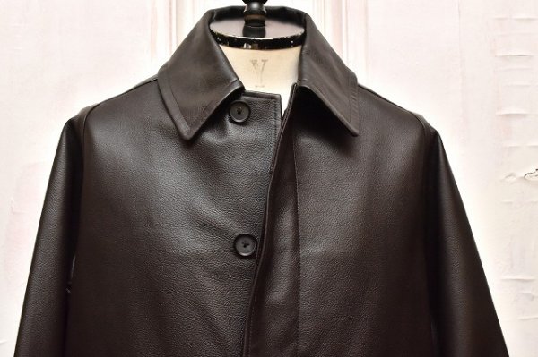 画像2: MAATEE＆SONS　" LAMB LEATHER 裏カシミア HALF COAT "　col.Dark Brown
