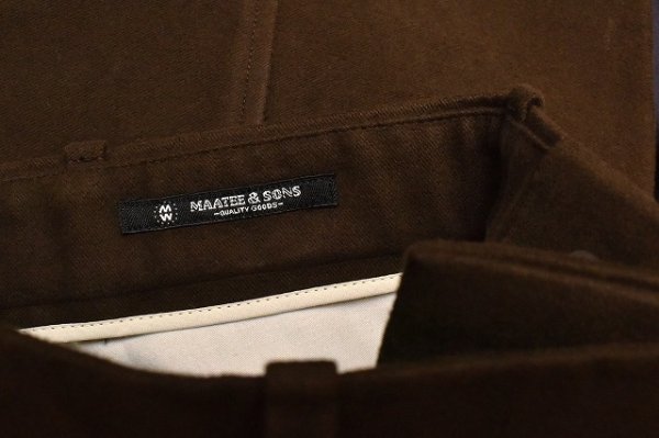 画像6: MAATEE＆SONS　" L POCKET NO PLEATS SLACKS "　col.Dark Brown