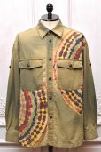 画像1: KHOKI　" Tie-Dye Military Shirt "　col.Khaki (1)