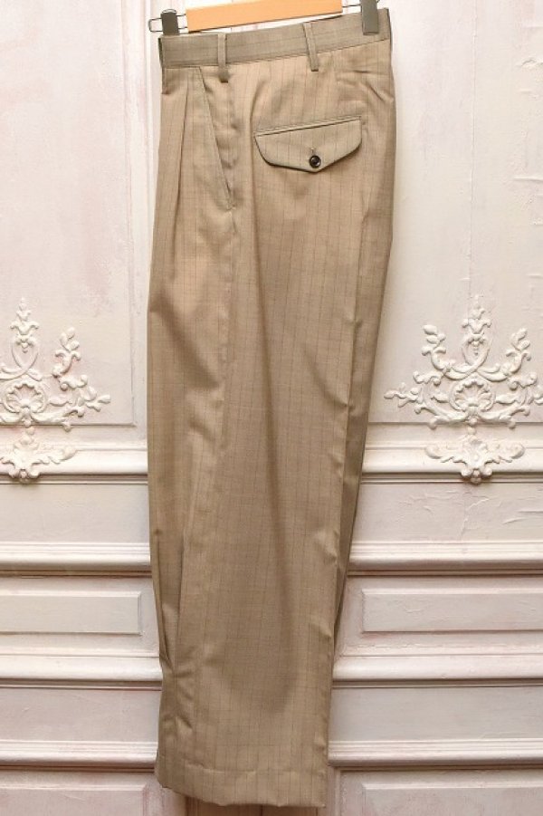 画像4: KHOKI　" Pleated Stripe Summer Wool Pants "　col.Beige