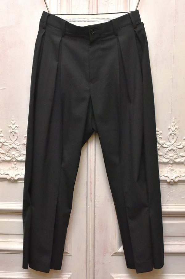 画像1: KHOKI　" Pleated Dress Pants "　col.Black