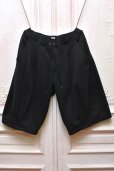 画像1: KHOKI　" Pleated Balloon Sweat Shorts "　col.Black (1)