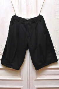 KHOKI　" Pleated Balloon Sweat Shorts "　col.Black