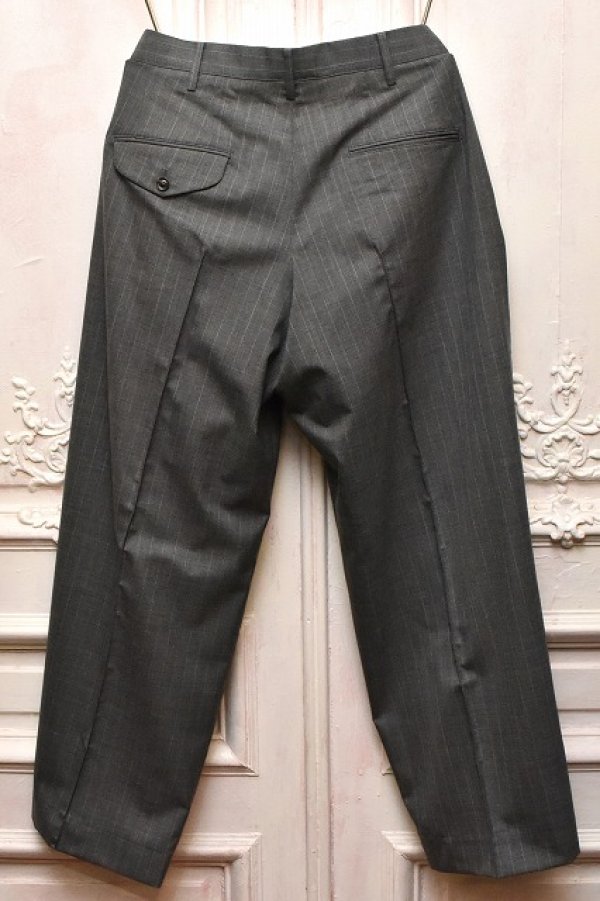 画像3: KHOKI　" Pleated Stripe Summer Wool Pants "　col.Grey