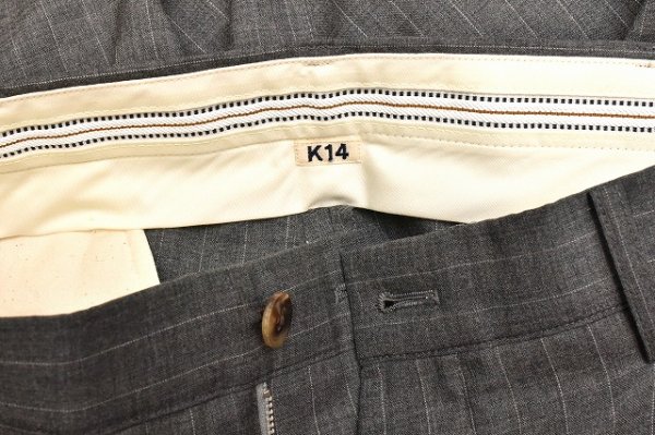 画像6: KHOKI　" Pleated Stripe Summer Wool Pants "　col.Grey