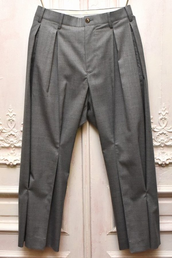 画像1: KHOKI　" Pleated Dress Pants "　col.Grey