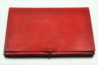 m.a+　" EXTRA LARGE WALLET WITH HOOK "　col.PIG LEATHER HIGH RISK RED