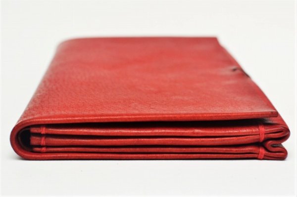 画像4: m.a+　" EXTRA LARGE WALLET WITH HOOK "　col.PIG LEATHER HIGH RISK RED