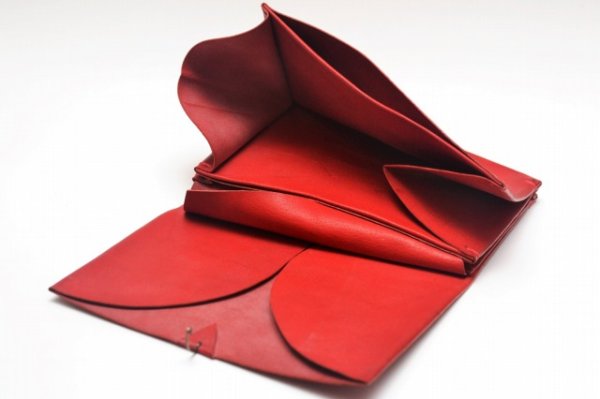 画像7: m.a+　" EXTRA LARGE WALLET WITH HOOK "　col.PIG LEATHER HIGH RISK RED